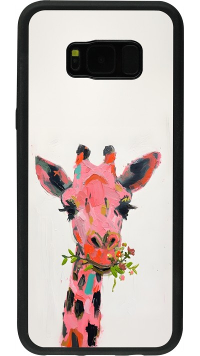 Samsung Galaxy S8+ Case Hülle - Silikon schwarz Pink Girafe Paint