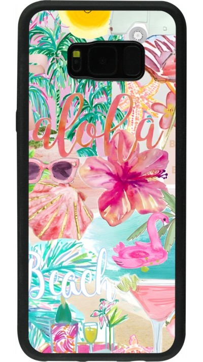Samsung Galaxy S8+ Case Hülle - Silikon schwarz Preppy Collage Aloha