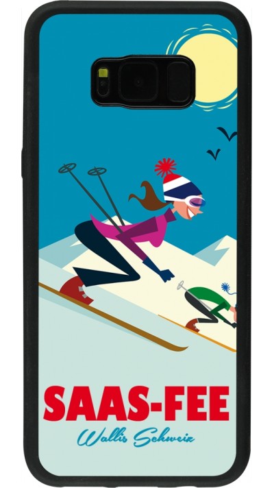 Samsung Galaxy S8+ Case Hülle - Silikon schwarz Saas-Fee Ski Downhill