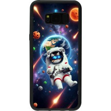 Samsung Galaxy S8+ Case Hülle - Silikon schwarz VR SpaceCat Odyssee