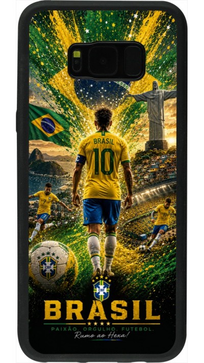 Samsung Galaxy S8+ Case Hülle - Silikon schwarz Fussball Brasilien splash 2026