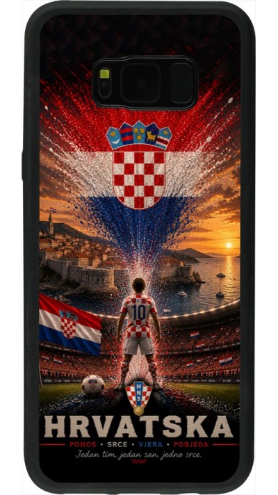 Samsung Galaxy S8+ Case Hülle - Silikon schwarz Fussball Kroatien splash 2026