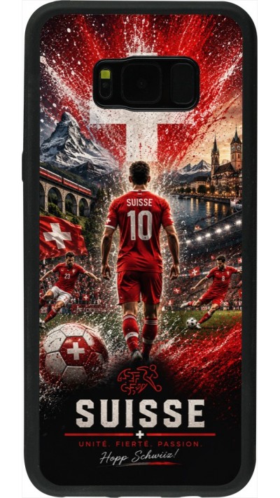 Samsung Galaxy S8+ Case Hülle - Silikon schwarz Fussball Suisse splash 2026