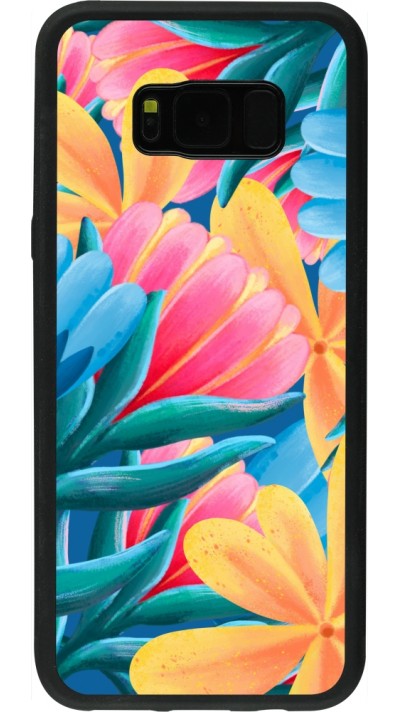Samsung Galaxy S8+ Case Hülle - Silikon schwarz Spring 23 colorful flowers