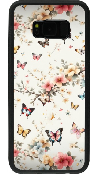 Coque Samsung Galaxy S8+ - Silicone rigide noir Spring 25 Papillons Légers
