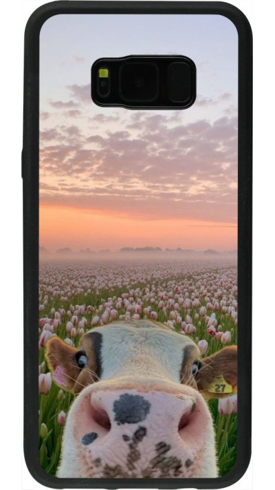 Samsung Galaxy S8+ Case Hülle - Silikon schwarz Cow with tulips 2026