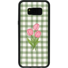 Samsung Galaxy S8+ Case Hülle - Silikon schwarz Green vichy tulips 2026