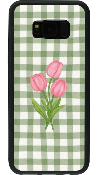 Samsung Galaxy S8+ Case Hülle - Silikon schwarz Green vichy tulips 2026