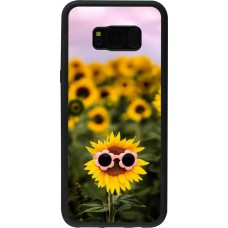 Samsung Galaxy S8+ Case Hülle - Silikon schwarz Sunflower with glasses 2026