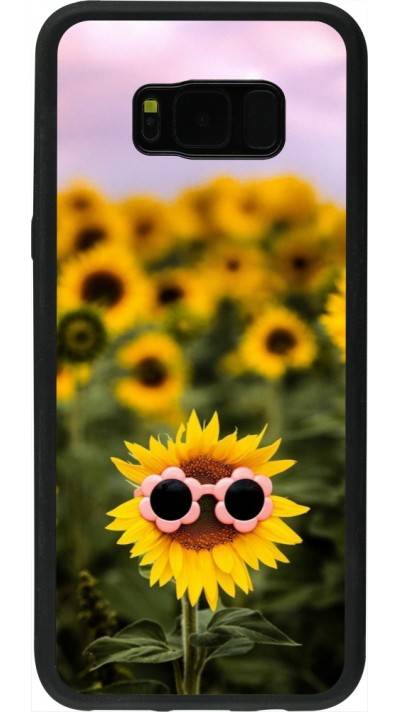 Samsung Galaxy S8+ Case Hülle - Silikon schwarz Sunflower with glasses 2026