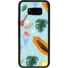 Samsung Galaxy S8+ Case Hülle - Silikon schwarz Summer 2025 Pattern papaya