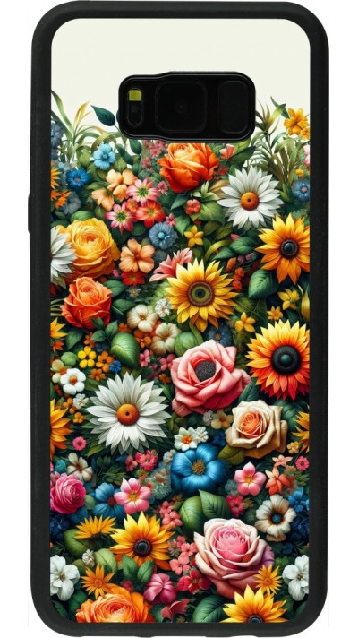 Samsung Galaxy S8+ Case Hülle - Silikon schwarz Sommer Blumenmuster