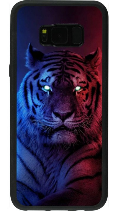 Coque Samsung Galaxy S8+ - Silicone rigide noir Tiger Blue Red