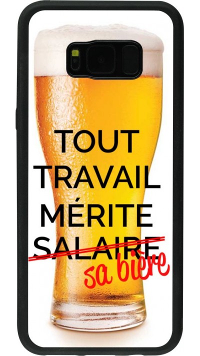 Coque Samsung Galaxy S8+ - Silicone rigide noir Tout travail mérite sa bière Coque Samsung Galaxy S8+ - Silicone rigide noir Tout travail mérite sa bière