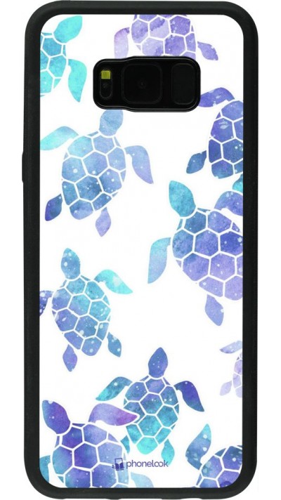Coque Samsung Galaxy S8+ - Silicone rigide noir Turtles pattern watercolor Coque Samsung Galaxy S8+ - Silicone rigide noir Turtles pattern watercolor