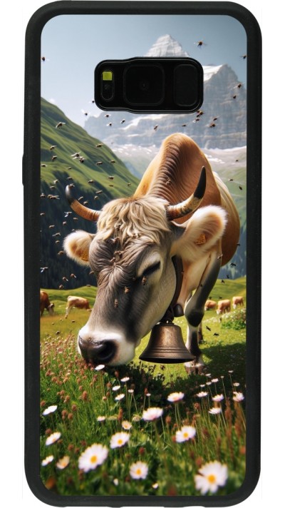 Coque Samsung Galaxy S8+ - Silicone rigide noir Vache montagne Valais