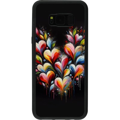Samsung Galaxy S8+ Case Hülle - Silikon schwarz Valentin 2024 Schwarzes Herz Abstrakt