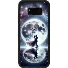 Samsung Galaxy S8+ Case Hülle - Silikon schwarz Valentin 2024 Liebe unter dem Mond