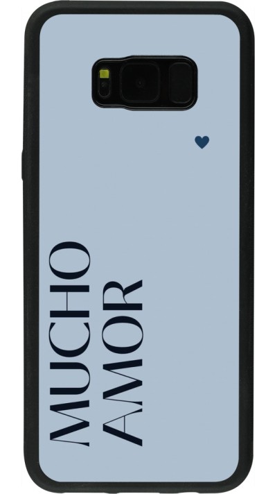 Coque Samsung Galaxy S8+ - Silicone rigide noir Valentine 2024 mucho amor azul Coque Samsung Galaxy S8+ - Silicone rigide noir Valentine 2024 mucho amor azul