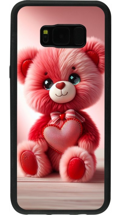 Coque Samsung Galaxy S8+ - Silicone rigide noir Valentine 2024 Ourson rose Coque Samsung Galaxy S8+ - Silicone rigide noir Valentine 2024 Ourson rose