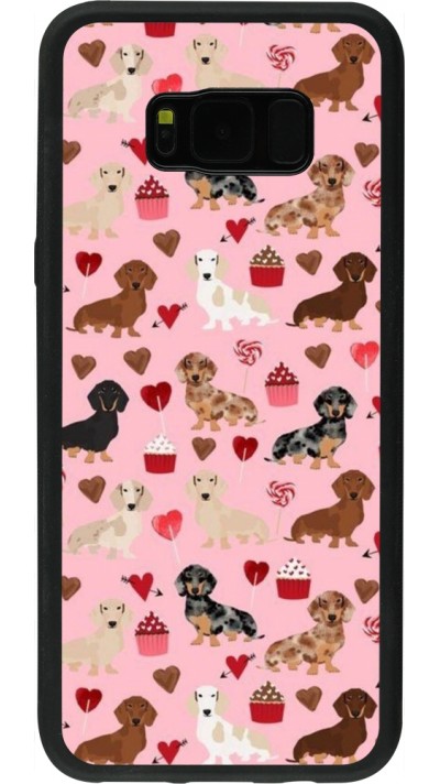 Coque Samsung Galaxy S8+ - Silicone rigide noir Valentine 2024 puppy love