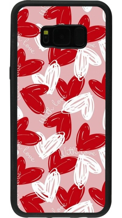 Coque Samsung Galaxy S8+ - Silicone rigide noir Valentine 2024 with love heart Coque Samsung Galaxy S8+ - Silicone rigide noir Valentine 2024 with love heart