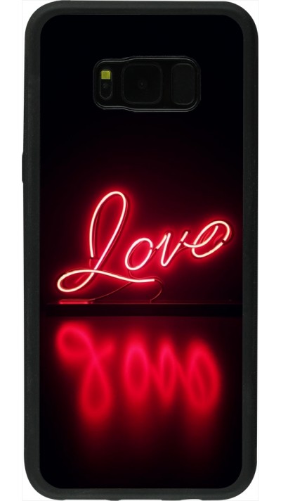 Coque Samsung Galaxy S8+ - Silicone rigide noir Valentine 2025 Neon Love Coque Samsung Galaxy S8+ - Silicone rigide noir Valentine 2025 Neon Love