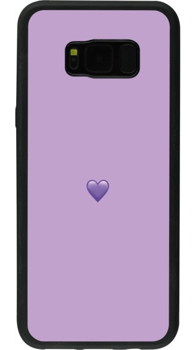 Coque Samsung Galaxy S8+ - Silicone rigide noir Valentine 2023 purpule single heart Coque Samsung Galaxy S8+ - Silicone rigide noir Valentine 2023 purpule single heart