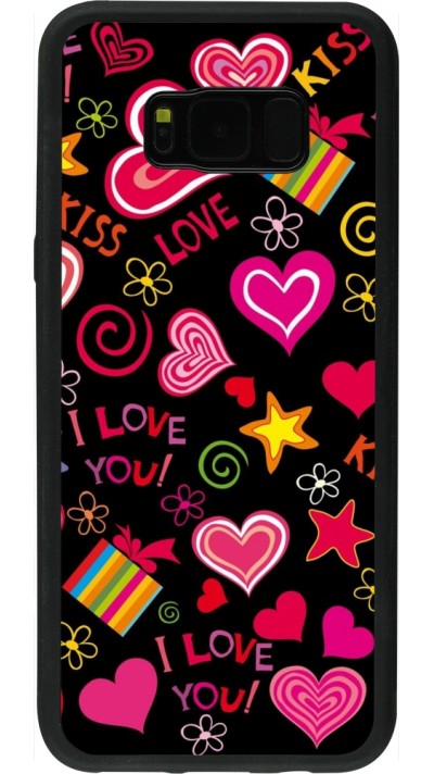 Coque Samsung Galaxy S8+ - Silicone rigide noir Valentine 2023 love symbols Coque Samsung Galaxy S8+ - Silicone rigide noir Valentine 2023 love symbols