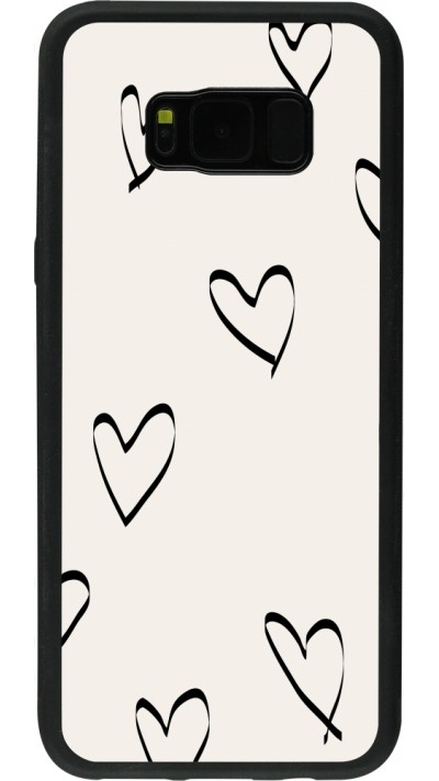 Coque Samsung Galaxy S8+ - Silicone rigide noir Valentine 2023 minimalist hearts Coque Samsung Galaxy S8+ - Silicone rigide noir Valentine 2023 minimalist hearts