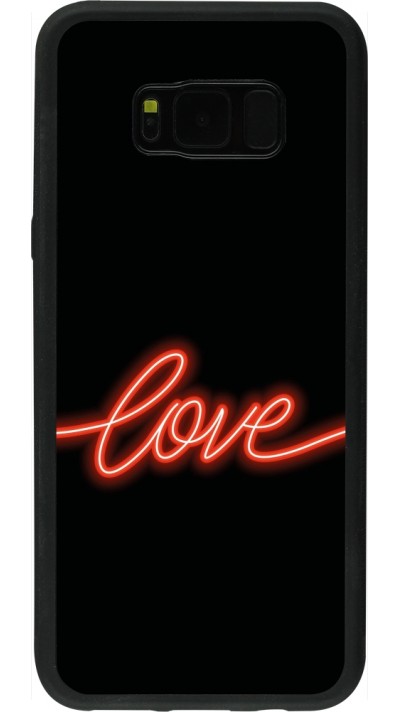 Coque Samsung Galaxy S8+ - Silicone rigide noir Valentine 2023 neon love Coque Samsung Galaxy S8+ - Silicone rigide noir Valentine 2023 neon love