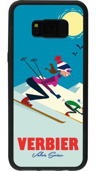 Coque Samsung Galaxy S8+ - Silicone rigide noir Verbier Ski Downhill