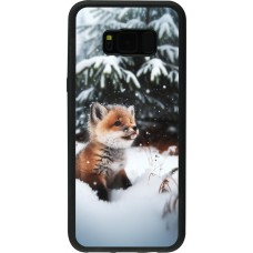 Samsung Galaxy S8+ Case Hülle - Silikon schwarz Weihnachten 2023 Fuechslein Tanne