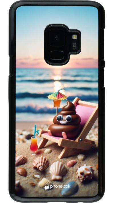 Samsung Galaxy S9 Case Hülle - Kackhaufen Emoji auf Liegestuhl