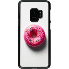 Samsung Galaxy S9 Case Hülle - Weisser Hintergrund, pinker Donut