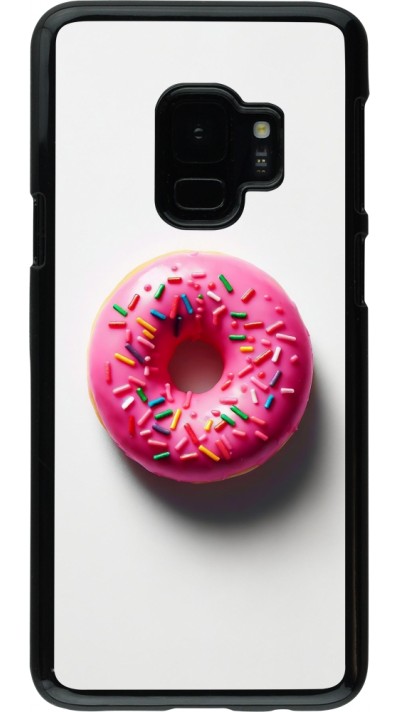 Samsung Galaxy S9 Case Hülle - Weisser Hintergrund, pinker Donut