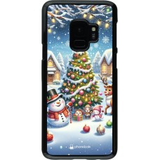 Samsung Galaxy S9 Case Hülle - Weihnachten 2023 Schneemann und Tannenbaum