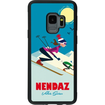 Samsung Galaxy S9 Case Hülle - Silikon schwarz Nendaz Ski Downhill