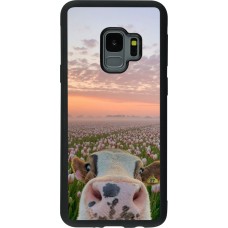 Samsung Galaxy S9 Case Hülle - Silikon schwarz Cow with tulips 2026