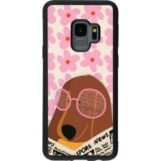 Samsung Galaxy S9 Case Hülle - Silikon schwarz Dog with newspaper 2026