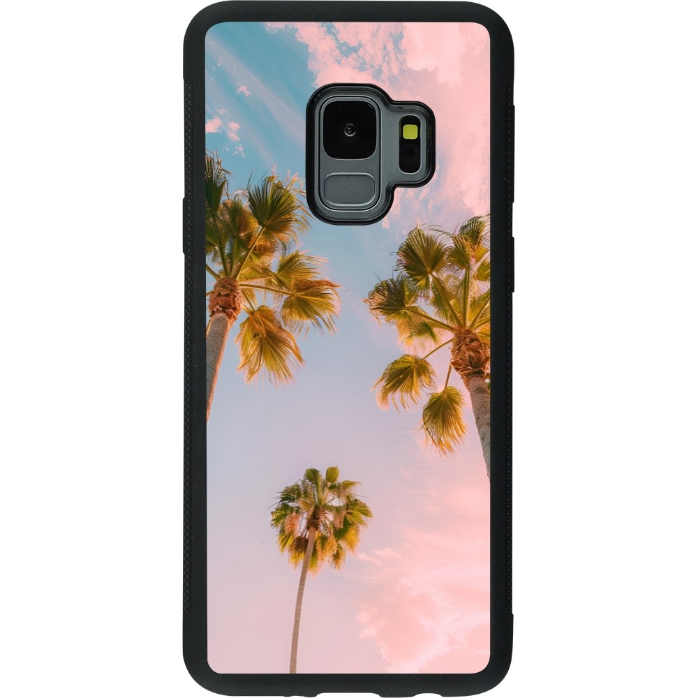 Samsung Galaxy S9 Case Hülle - Silikon schwarz Summer 2025 Palmiers