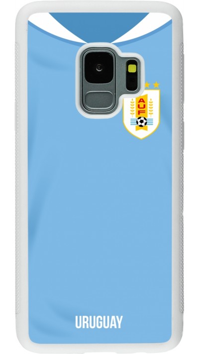 Samsung Galaxy S9 Case Hülle - Silikon weiss Uruguay 2022 personalisierbares Fussballtrikot