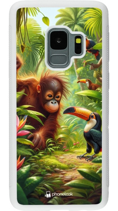 Samsung Galaxy S9 Case Hülle - Silikon weiss Tropischer Dschungel Tayrona