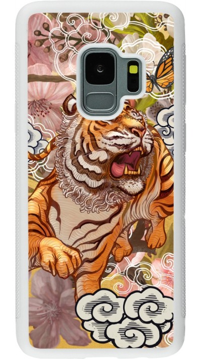 Samsung Galaxy S9 Case Hülle - Silikon weiss Spring 23 japanese tiger