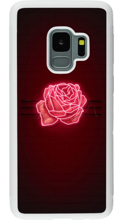 Samsung Galaxy S9 Case Hülle - Silikon weiss Spring 23 neon rose