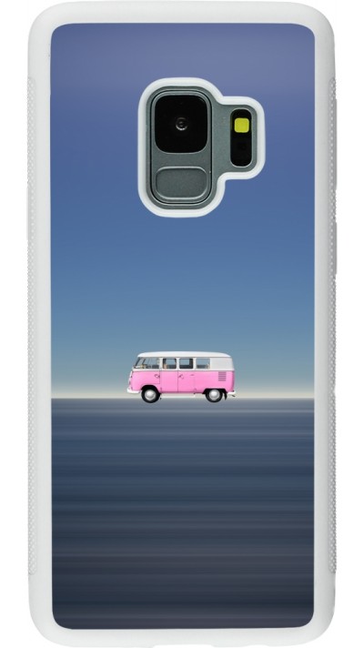 Samsung Galaxy S9 Case Hülle - Silikon weiss Spring 23 pink bus