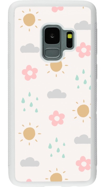 Samsung Galaxy S9 Case Hülle - Silikon weiss Spring 23 weather