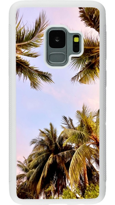 Samsung Galaxy S9 Case Hülle - Silikon weiss Summer 2023 palm tree vibe