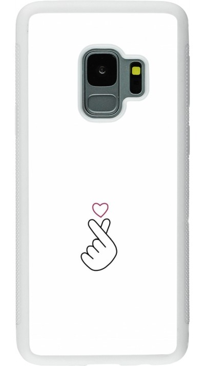 Samsung Galaxy S9 Case Hülle - Silikon weiss Valentine 2024 heart by Millennials