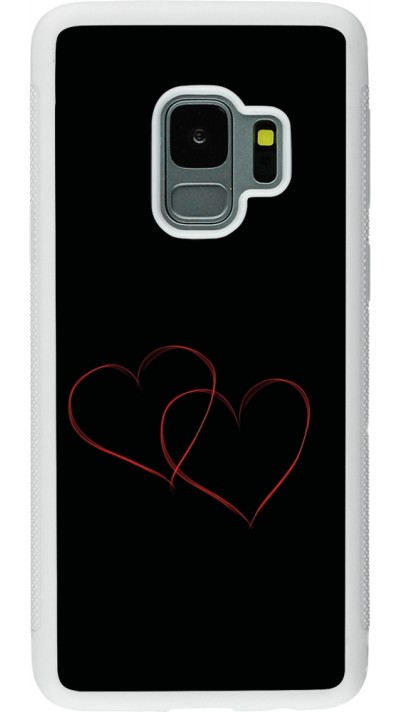 Samsung Galaxy S9 Case Hülle - Silikon weiss Valentine 2023 attached heart